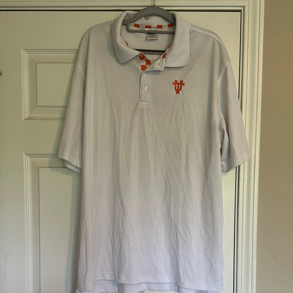 Men's White and Orange University of TN Polo Shirt
